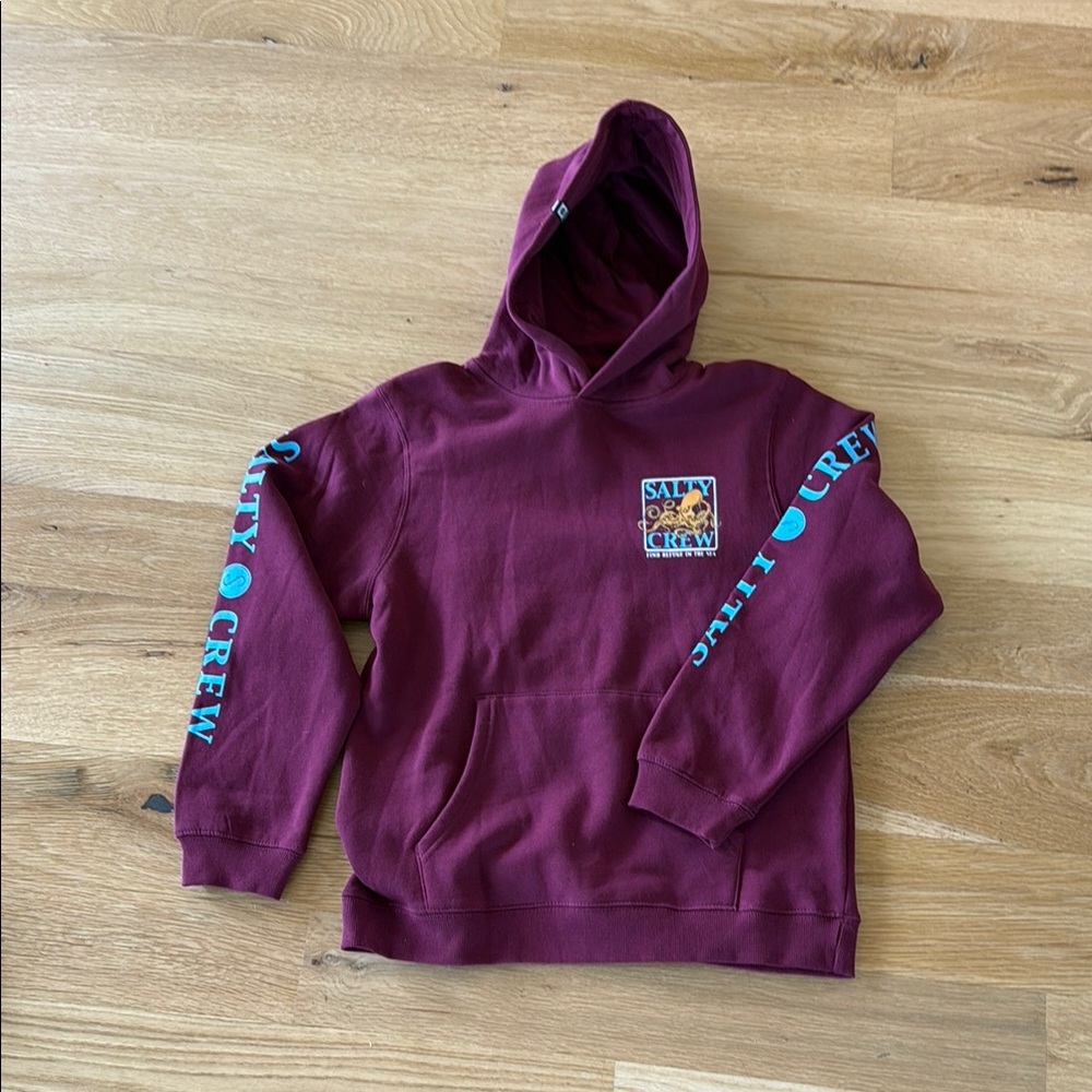 Salty Crew Purple Hoodie with Octopus Graphic